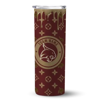 Custom Texas State Bobcats Camo Streak Maroon Skinny Tumbler