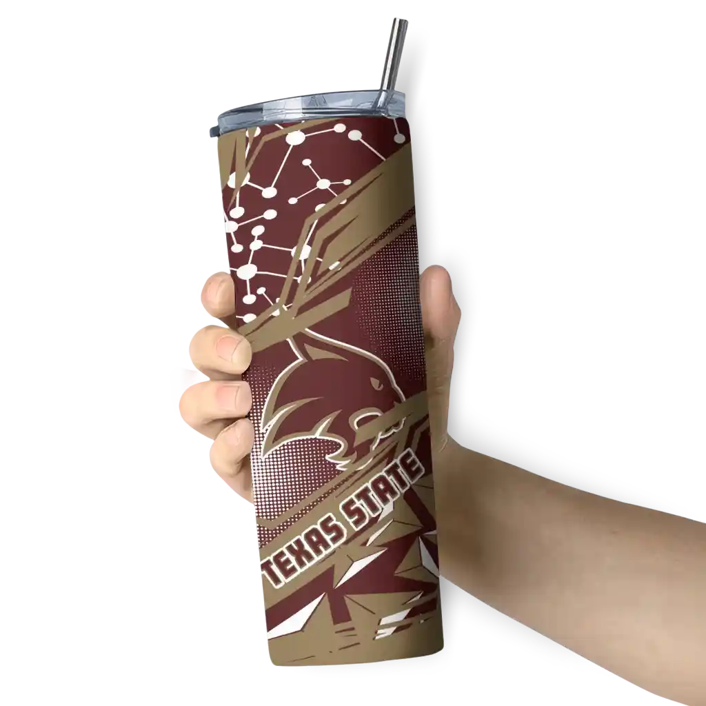 custom-texas-state-bobcats-helmet-clash-maroon-skinny-tumbler-premium-grade.webp