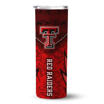 Custom Texas Tech Red Raiders Spiral Burst Print Red Skinny Tumbler