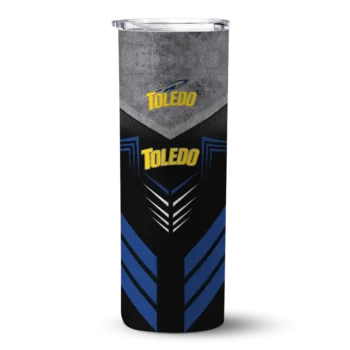 Custom Toledo Rockets Hexagon Honeycomb Blue Black Skinny Tumbler
