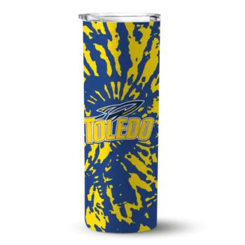 Custom Toledo Rockets Metallic Grid Blue Skinny Tumbler