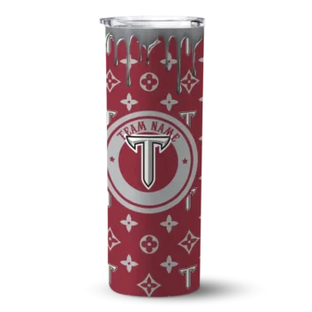 Custom Troy Trojans Camo Streak Red Skinny Tumbler