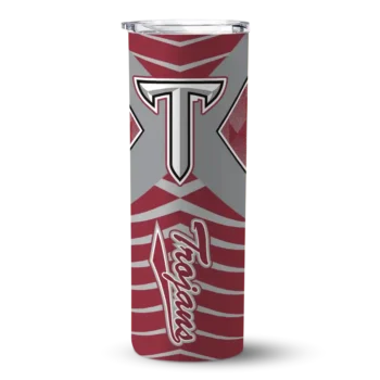 Custom Troy Trojans Camo Texture Red Skinny Tumbler