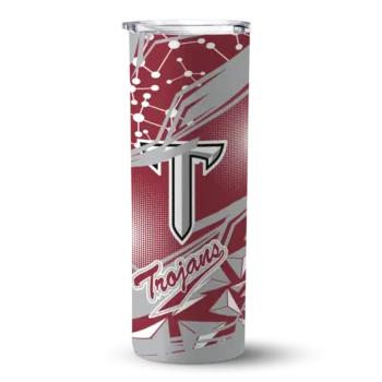 Custom Troy Trojans Helmet Clash Red Skinny Tumbler