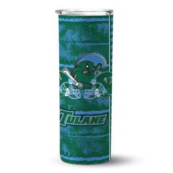 Custom Tulane Green Wave Chevron Patch Green Skinny Tumbler