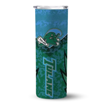 Tulane Green Wave Tumber - Custom Spiral Burst Print Skinny Green