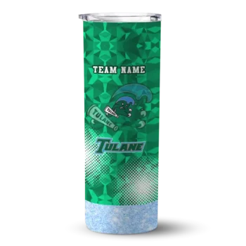 Custom Tulane Green Wave Starburst Tiles Green Skinny Tumbler