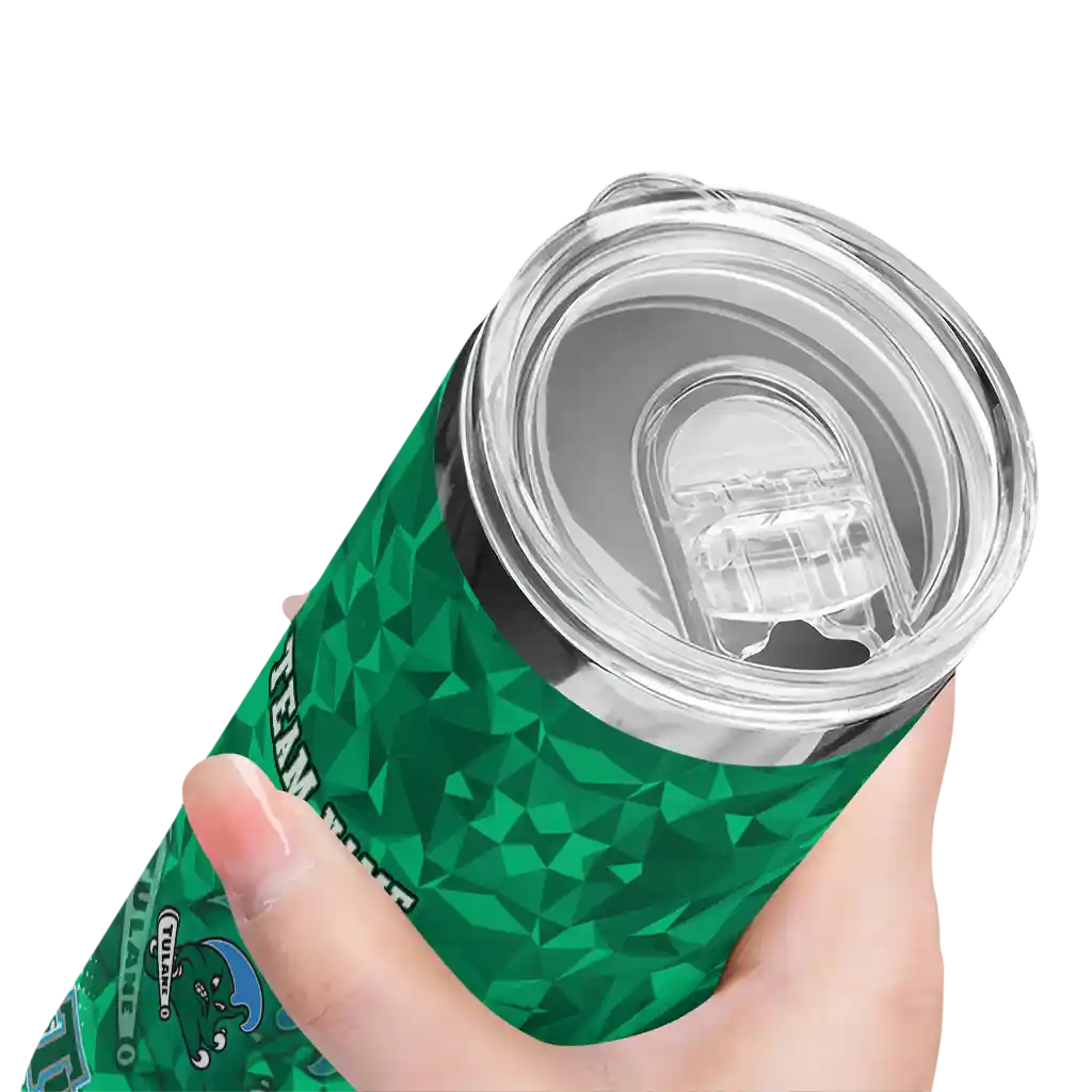 custom-tulane-green-wave-starburst-tiles-green-skinny-tumbler-high-quality.webp