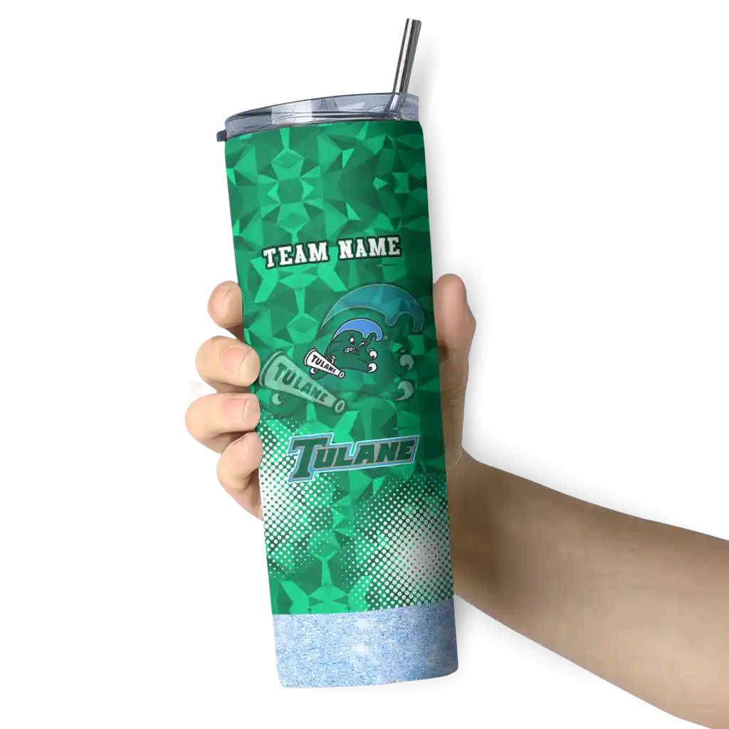 custom-tulane-green-wave-starburst-tiles-green-skinny-tumbler-premium-grade.webp