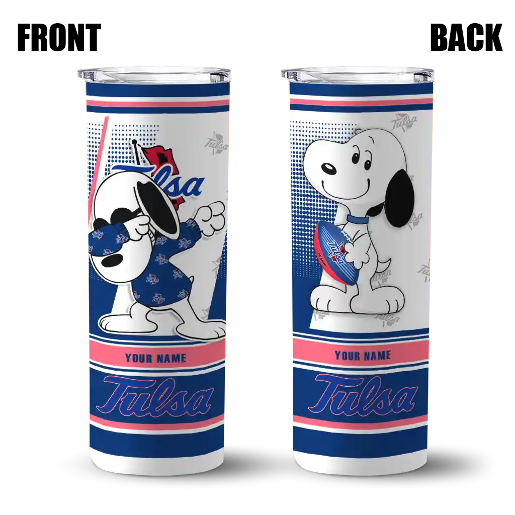 custom-tulsa-golden-hurricane-snoopy-dog-blue-white-skinny-tumbler-fashion-forward.webp
