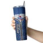 custom-tulsa-golden-hurricane-sparkle-drip-blue-skinny-tumbler-best-selling.webp