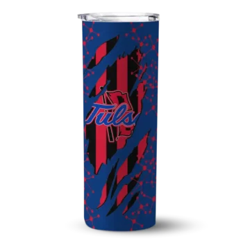 Custom Tulsa Golden Hurricane Star Pop Blue Black Skinny Tumbler