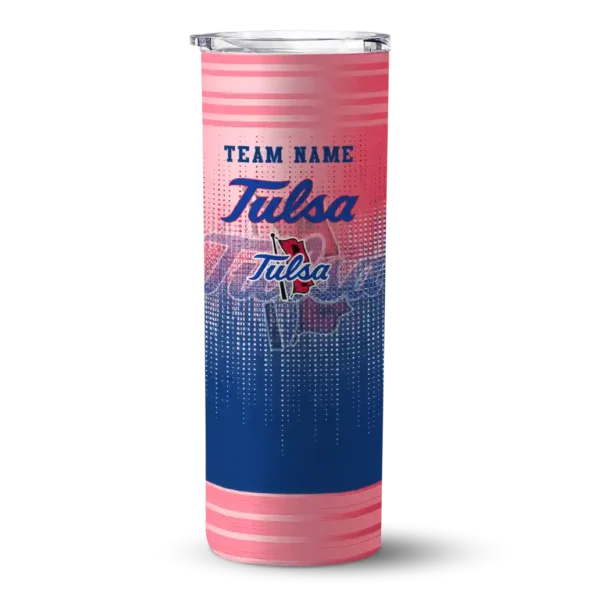 custom tulsa golden hurricane swirl texture blue skinny tumbler best selling