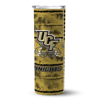 Custom UCF Knights Chevron Patch Gold Skinny Tumbler