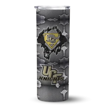 Custom UCF Knights Chevron V Gold Gray Skinny Tumbler