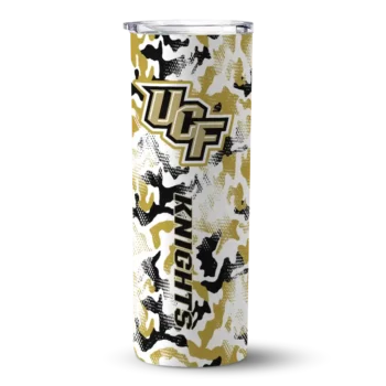 Custom UCF Knights Claw Marks Gold White Skinny Tumbler