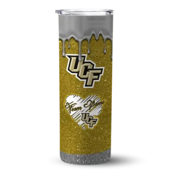 Custom UCF Knights Pixel Fade Gold Skinny Tumbler