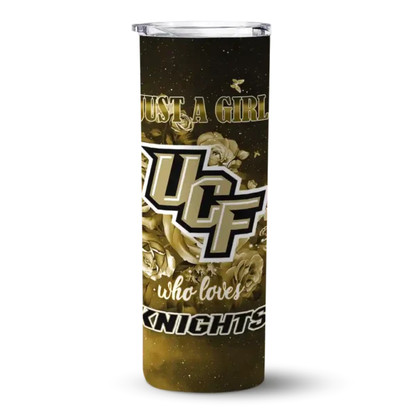 custom ucf knights rose romance gold black skinny tumbler best selling
