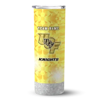Custom UCF Knights Starburst Tiles Gold Skinny Tumbler