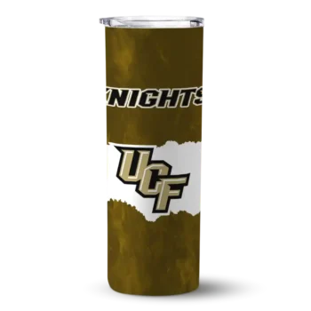 Custom UCF Knights Torn Band Gold White Skinny Tumbler