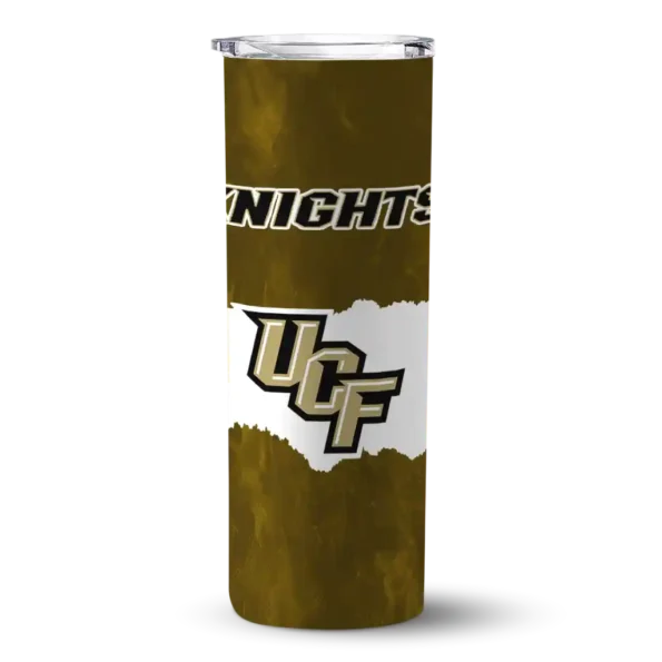 custom ucf knights torn band gold white skinny tumbler best selling