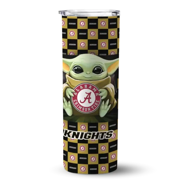 custom ucf knights yoda cozy gold black skinny tumbler best selling