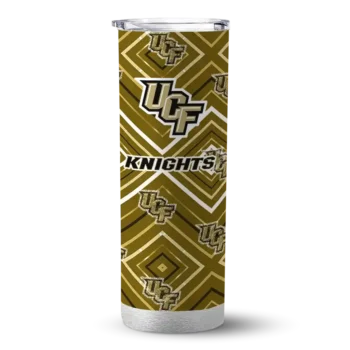 Custom UCF Knights Zipper Leopard Gold Skinny Tumbler