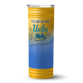 Custom UCLA Bruins Swirl Texture Blue Skinny Tumbler