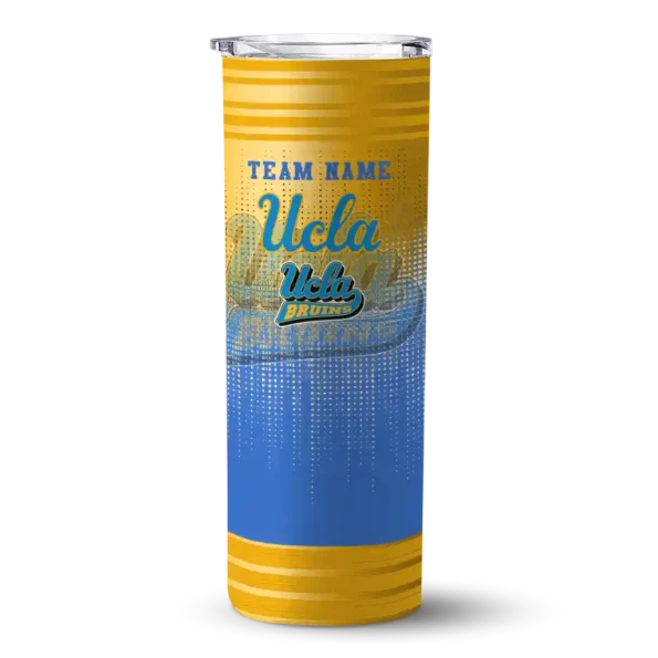 custom ucla bruins swirl texture blue skinny tumbler best selling