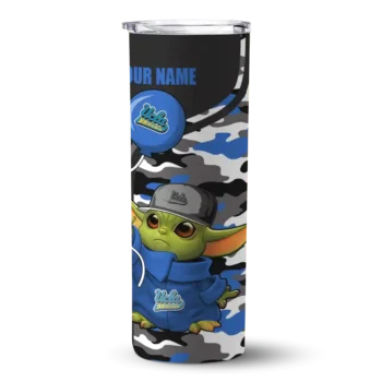 Custom UCLA Bruins Yoda Camo Blue Black Skinny Tumbler