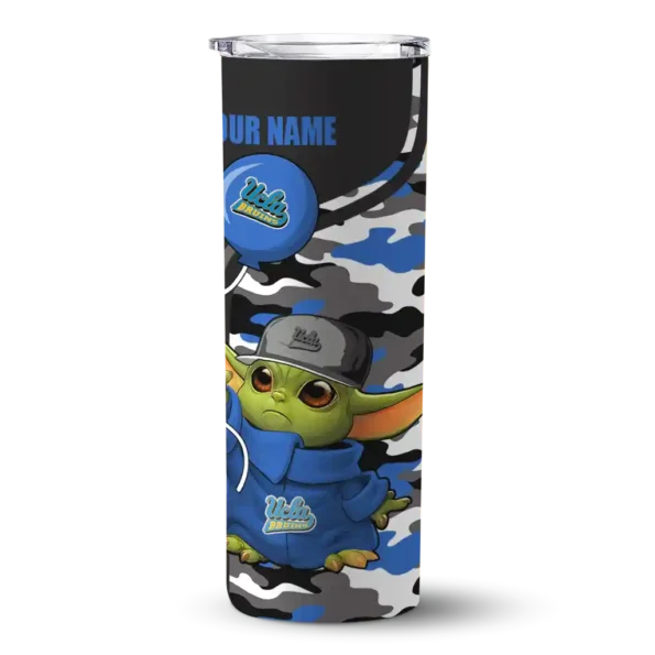 custom ucla bruins yoda camo blue black skinny tumbler best selling