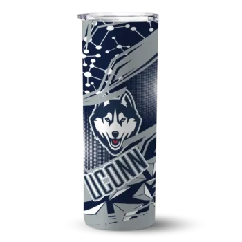 Custom UConn Huskies Helmet Clash Blue Skinny Tumbler