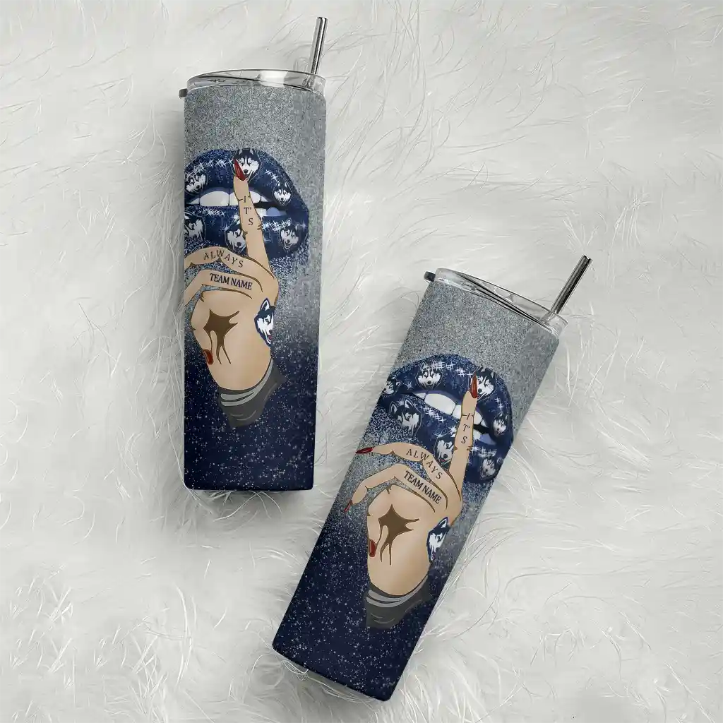 custom-uconn-huskies-sparkle-lips-blue-skinny-tumbler-top-rated.webp