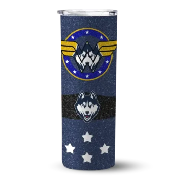 Custom UConn Huskies Star Cluster Blue Skinny Tumbler