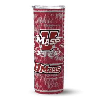 Custom UMass Minutemen Chevron Patch Red Skinny Tumbler