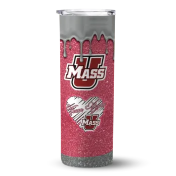 Custom UMass Minutemen Pixel Fade Red Skinny Tumbler