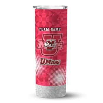 Custom UMass Minutemen Starburst Tiles Red Skinny Tumbler