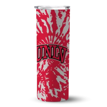 Custom UNLV Rebels Metallic Grid Red Skinny Tumbler