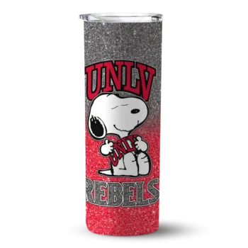 Custom UNLV Rebels Snoopy Attitude Red Skinny Tumbler