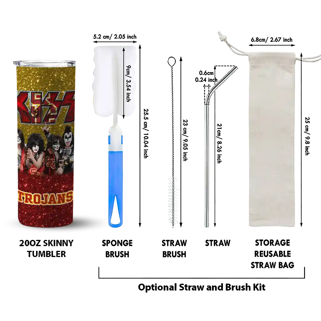custom-usc-trojans-kiss-band-yellow-skinny-tumbler-new-arrival.webp