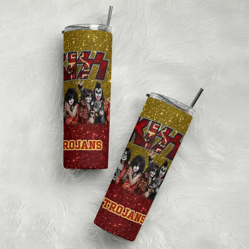 custom-usc-trojans-kiss-band-yellow-skinny-tumbler-top-rated.webp