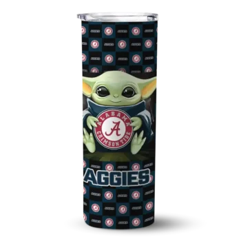 Custom Utah State Aggies Yoda Cozy Navy Black Skinny Tumbler