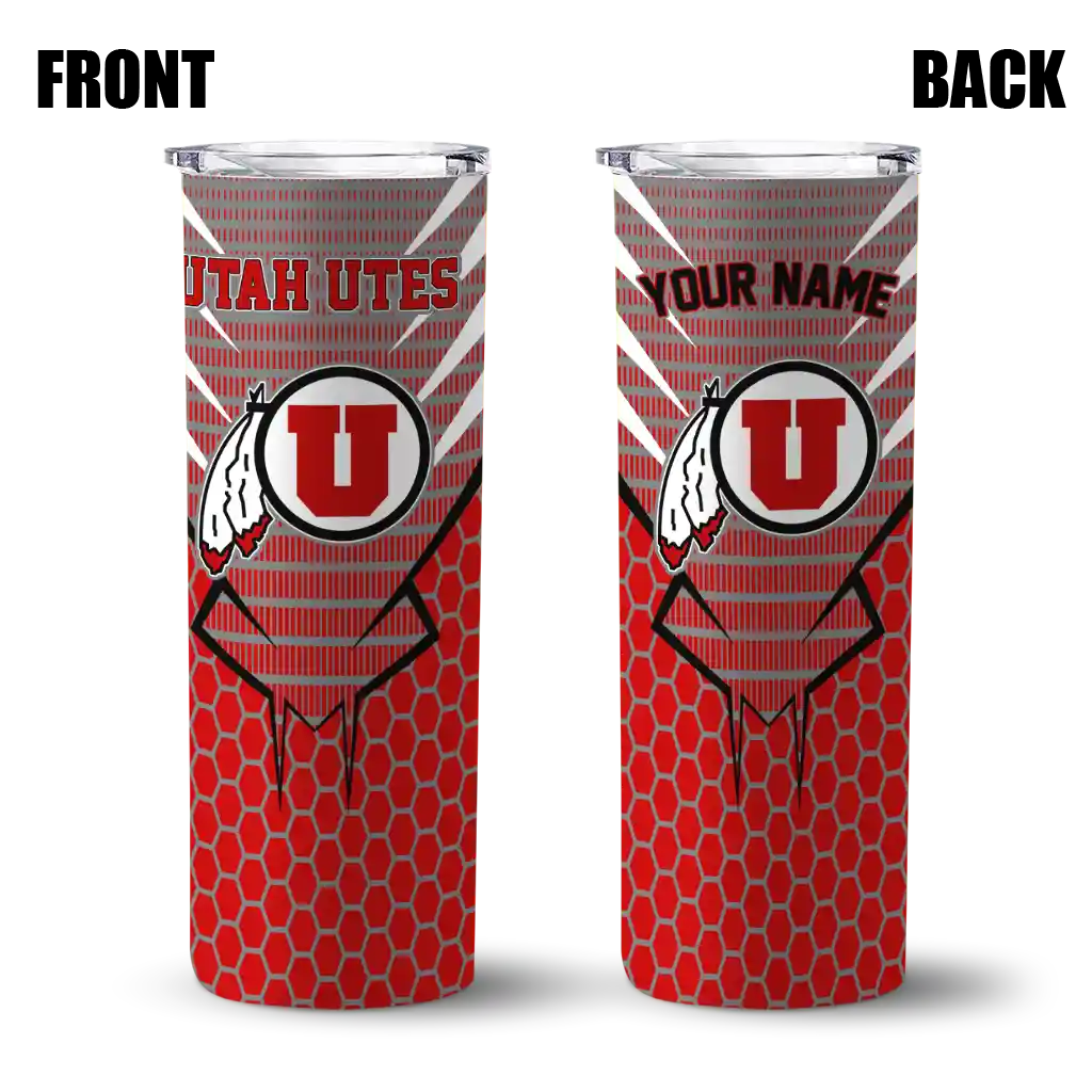custom-utah-utes-chevron-stripes-red-skinny-tumbler-fashion-forward.webp