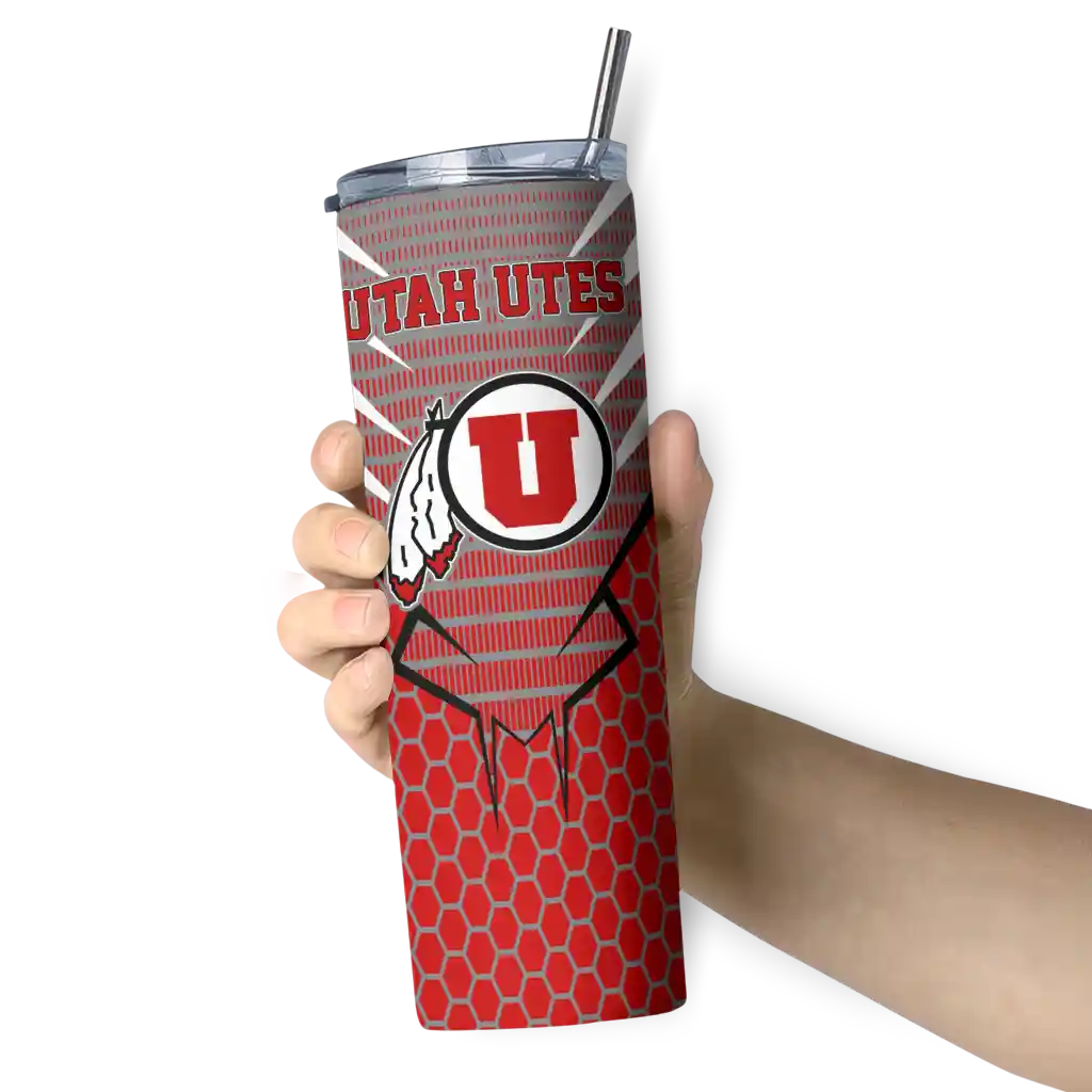 custom-utah-utes-chevron-stripes-red-skinny-tumbler-premium-grade.webp