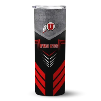 Custom Utah Utes Hexagon Honeycomb Red Black Skinny Tumbler