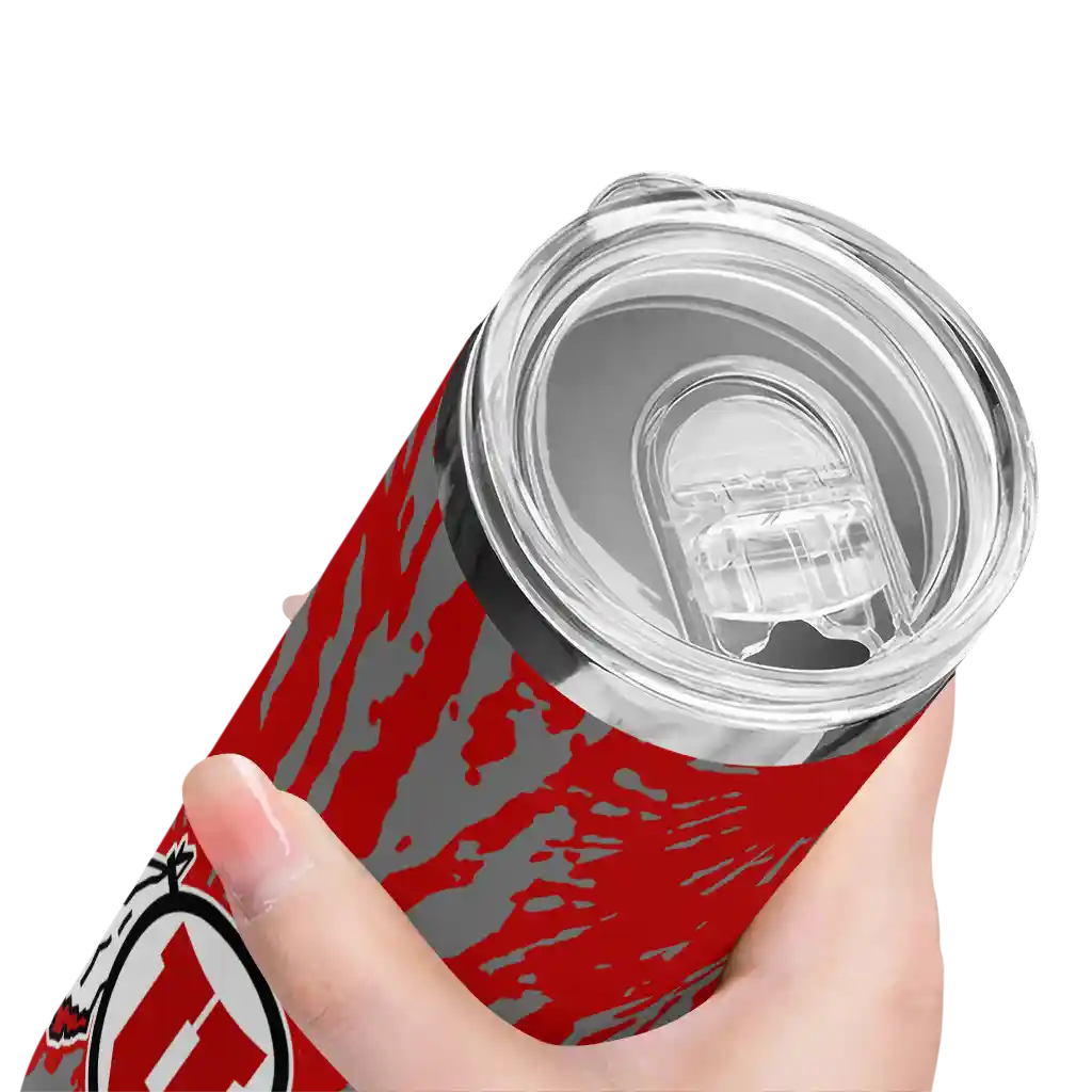 custom-utah-utes-metallic-grid-red-skinny-tumbler-high-quality.webp