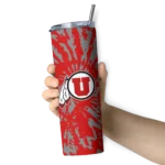 custom-utah-utes-metallic-grid-red-skinny-tumbler-best-selling-1.webp