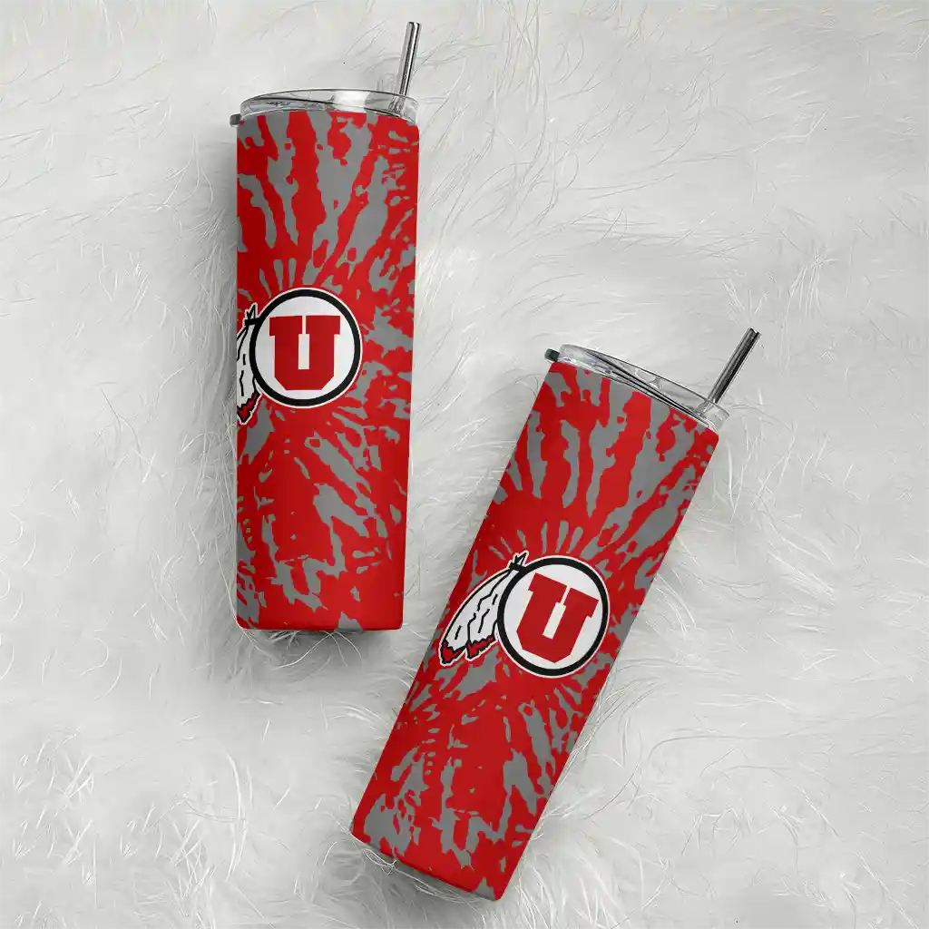 custom-utah-utes-metallic-grid-red-skinny-tumbler-top-rated.webp