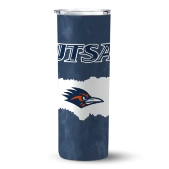 Custom UTSA Roadrunners Torn Band Orange White Skinny Tumbler