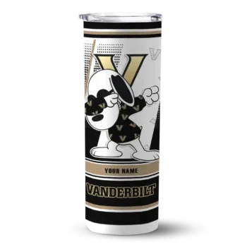 Vanderbilt Commodores Tumber - Custom Snoopy Dog Skinny Black White